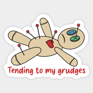 Grudge Holder Voodoo Doll Tending To My Grudges Sticker